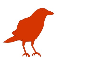 outlined a bird isolated on white 3d rendering