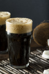 Refreshing Cold Dark Coconut Beer