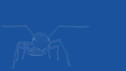 3d rendering of an outlined ant