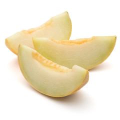 melon slices isolated on white background cutout