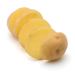 potato tuber slices  isolated on white background cutout