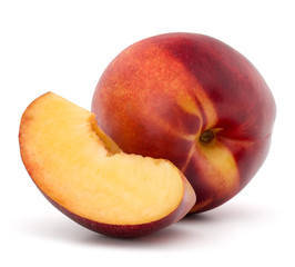 Nectarine fruit isolated on white background close up
