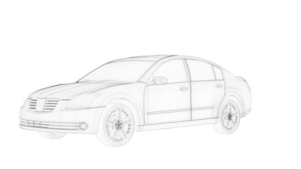 3d rendering of an outlined object