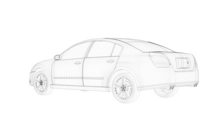 Fototapeta premium 3d rendering of an outlined object