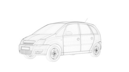 3d rendering of an outlined object