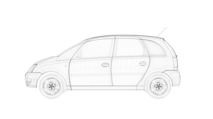 3d rendering of an outlined object