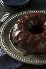 Sweet Homemade Dark Chocolate Bundt Cake