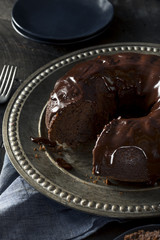 Sweet Homemade Dark Chocolate Bundt Cake