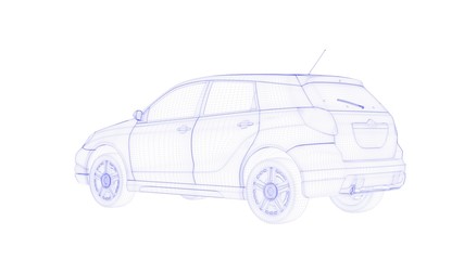 3d rendering of an outlined object