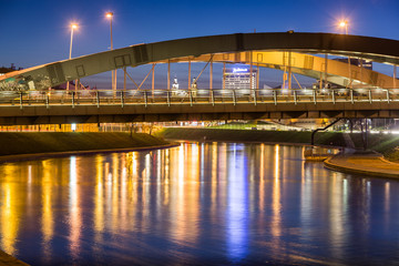 Bridge over the Neris river in Vilnius, Lithuania