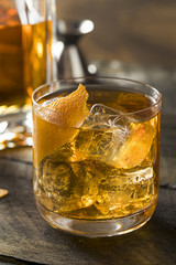 Boozy Homemade Old Fashioned Bourbon on the Rocks