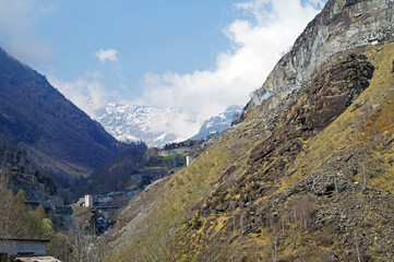 Fototapeta na wymiar Paesaggio di Montagna Valmalenco Italia