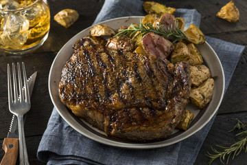 Homemade Steak Potatoes and Whiskey