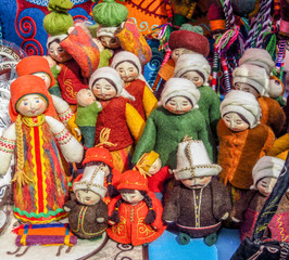Souvenirs in market in Almaty, Kazakhstan