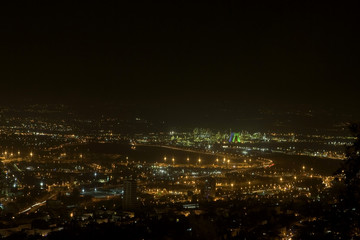 Fototapeta na wymiar Israel, Haifa Bay, night panoramic view.