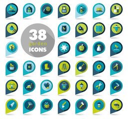 Garden Farm flat vector pin map icon