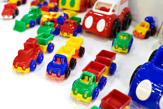 Toy children's plastic cars