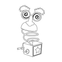 Surprise Box with Funny Joke icon over white background. vector illustration