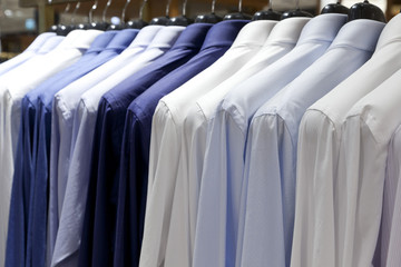 shirt hang on rack in store