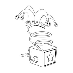 Surprise Box with Funny Joke icon over white background. vector illustration