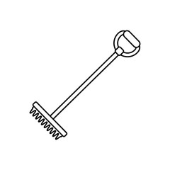 Rake gardening tool icon vector illustration graphic design