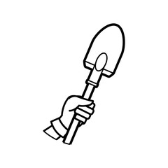 Shovel gardening tool icon vector illustration graphic design