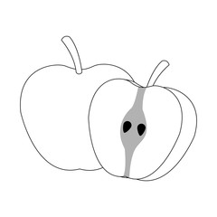apple fruit icon over white background. vector illustration