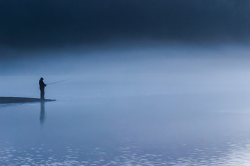 Silhouette fisherman 