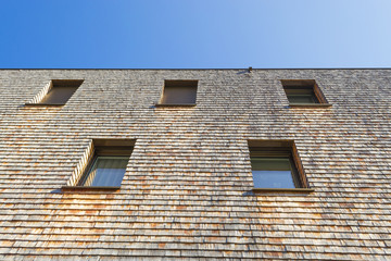 Wall of a house made of eco-friendly material.