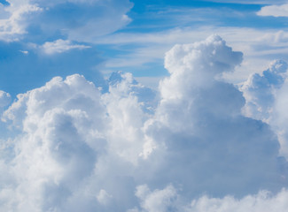 Blue perfect sky  of clouds from high altitude