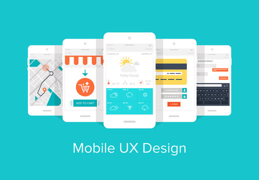 Colorful Mobile UX Design Icon Set 1
