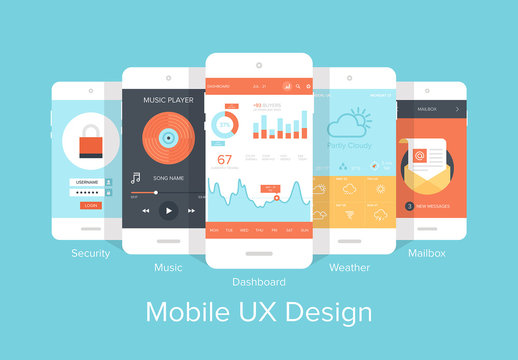 Colorful Mobile UX Design Icon Set 2