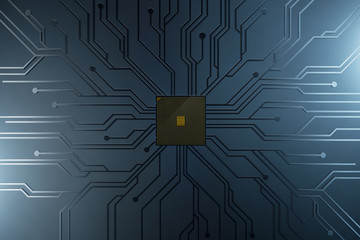 Prozessor mit Leiterbahnen