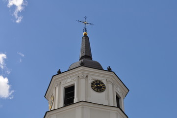 Fototapeta na wymiar Beffroi de la cathédrale de Vilnius, Lituanie