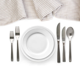 Empty plate with cutlery