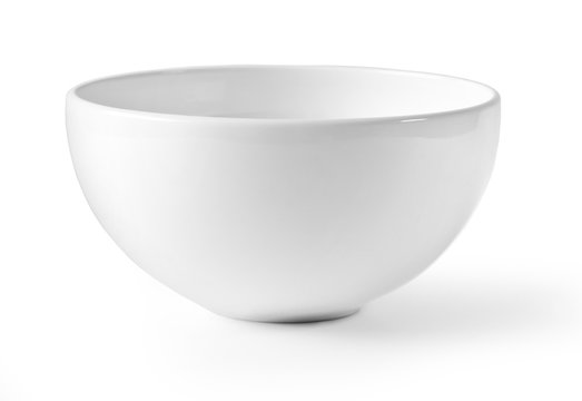 White empty bowl isolated on white background,