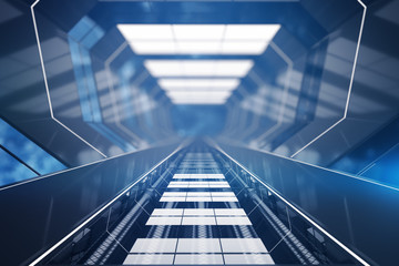 Blue futuristic tunnel