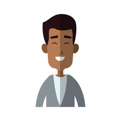 happy man wearing casual clothes cartoon icon over white background. colorful design. vector illustration