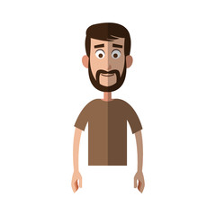 man with beard cartoon icon over white background. colorful design. vector illustration