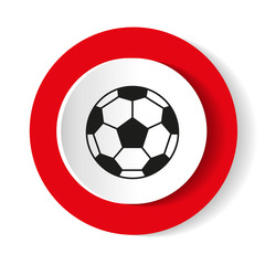 Obraz premium Icon soccer ball on a red background. Vector illustration.
