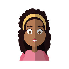 happy woman cartoon icon over white background. colorful design. vector illustration