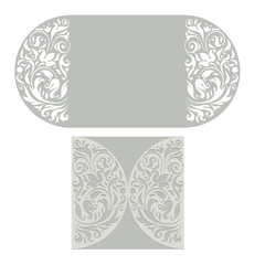 Ornate vector round pattern for cutting or lazer-cut on white background. floral pattern for greeting card.