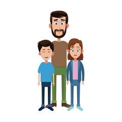 dad with his kids over white background. colorful design. vector illustration