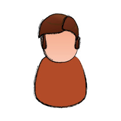 kid child boy avatar faceless vector illustration icon