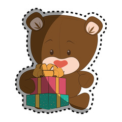 cute bear teddy icon vector illustration design