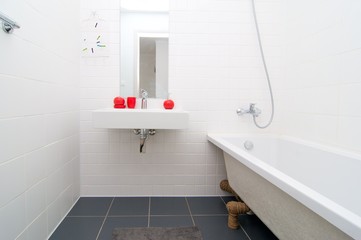 clean white minimalist bathroom