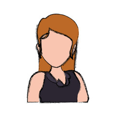 female young faceless avatar icon vector illustration