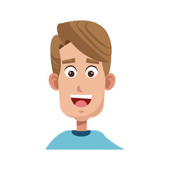 happy man cartoon icon over white background. colorful design. vector illustration