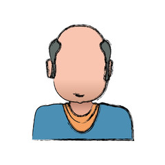 adult male avatar elder faceless vector icon illustration