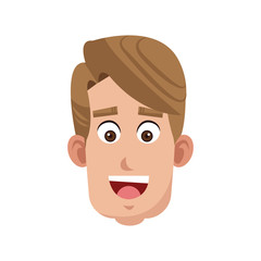 Fototapeta premium happy man cartoon icon over white background. colorful design. vector illustration